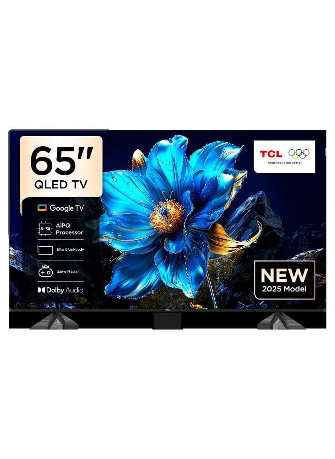 Television 65 Inch Smart TV 4K QLED Colorful Quantum Crystal HDR 10+ Gaming Google TV, ONKYO 2.1 Hi-Fi, Dolby Atmos, DTS Virtual X, Voice Control, Game Master, (2025 Model) 65P7K Black