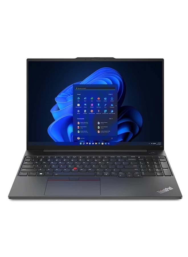 ThinkPad E16 GEN1 (21JN0016GR) (Upgraded Version) Laptop With 16-Inch Display, Core-i5-1335U Processor/16GB RAM/512GB SSD/Windows 11 Pro/Intel Iris Xe Graphics English/Arabic Black
