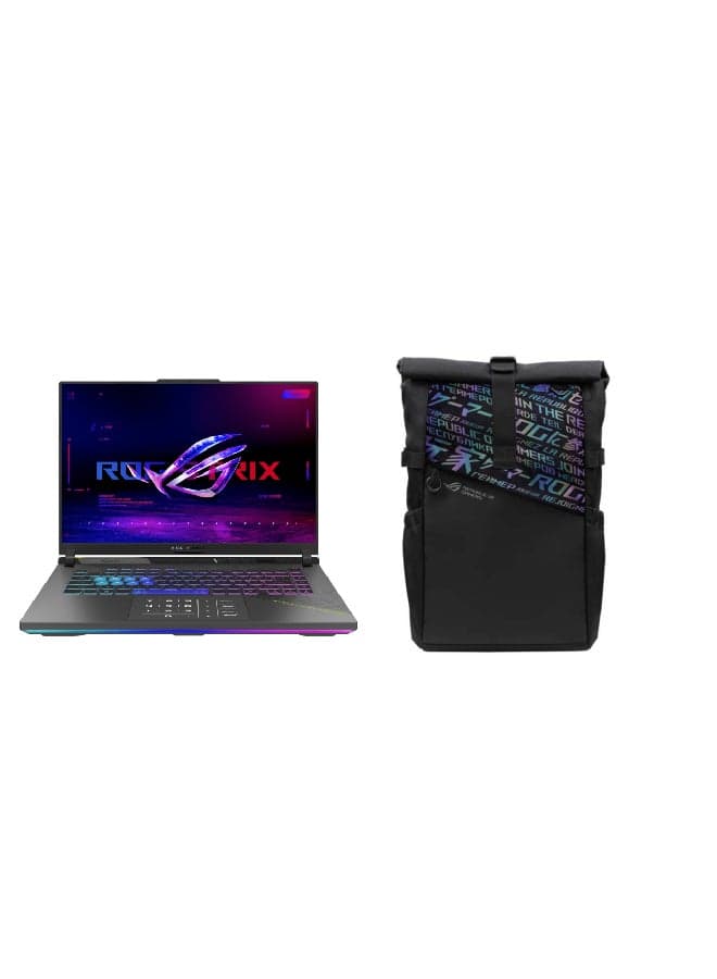 ROG Strix Gaming Laptop With 16 Inch WUXGA (1920X1200) Display, Core i7-14650HX Processor/16GB RAM DDR5/1TB SSD/Windows 11/8GB Nvidia GeForce RTX 5060 Graphics+ Free Backpack / English/Arabic Eclipse Grey