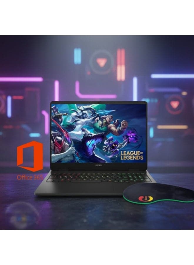 (Upgraded Version) OMEN 16 Slim 2025 AI Pro Gaming Laptop, 16" FHD+ 165Hz, Intel Ultra 7 255H(Beats Intel i7-14700), 16GB RAM + 1TB SSD NVIDIA RTX 5060 With Free Office 365 + Consumix Mouse pad English black