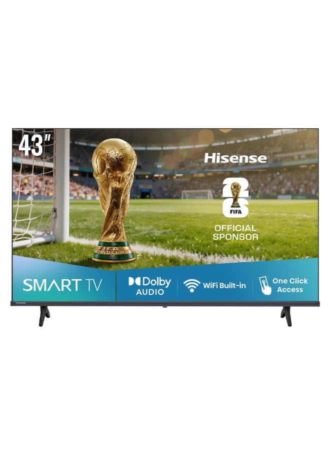 43-inch Smart TV FHD E4Q-Natural Colour Enhancer,High Contrast,Share to TV,Dual Band Wi-Fi, Game Mode, Eye Care Mode,Youtube, Netflix, Shahid (2025 UAE Version) 43E4Q Black
