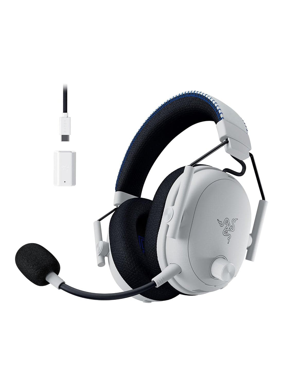 Razer BlackShark V3 Pro Wireless ANC Esports Gaming Headset for PlayStation: Full Band Mic - 50mm Drivers - 2.4 GHz, Bluetooth, 3.5mm - Works with PC, Mac, Nintendo Switch, Smartphone - White I RZ04-05400600-R3G1