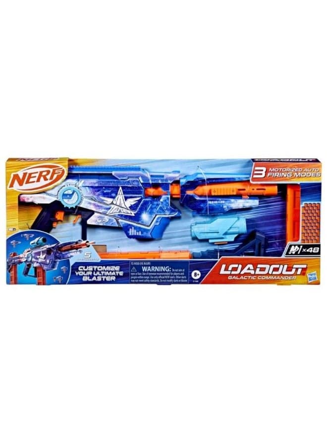 Nerf Loadout Galactic Commander Motorized Blaster includes 48 Nerf N1 Darts | 3 Firing Modes | 3 Attachement Accessories for 8+ Years | G1580