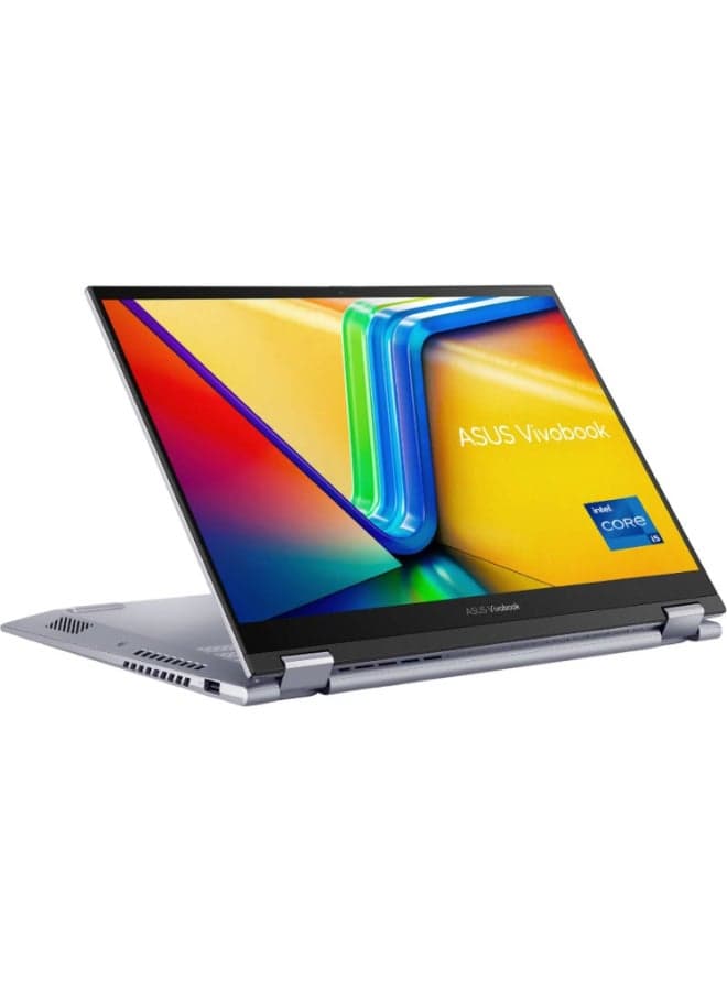 Vivobook S14 Flip 2-in-1 Laptop With 14-Inch WUXGA Display, Core i5-13420H Processor/16GB RAM/512GB SSD/Intel Iris Xe Graphics/Windows 11 Home English/Arabic TRANSPARENT SILVER