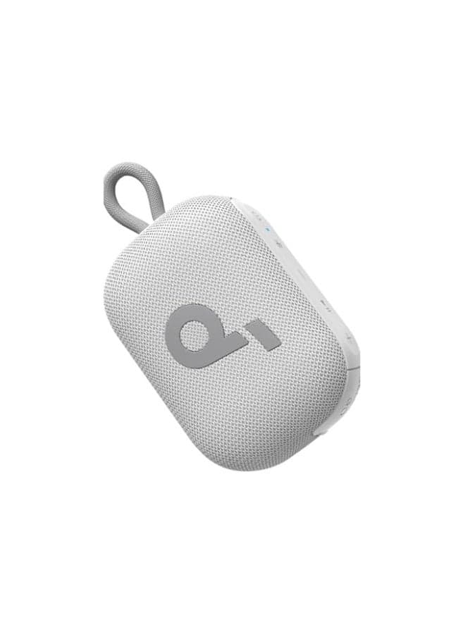 Select 4 Go Bluetooth Speaker by Anker, Mini Portable, Up to 20 Hours of Playtime, IP67 Waterproof and Dustproof, Floatable, Powerful Sound, Ideal for Indoors and Outdoors, Hiking - White