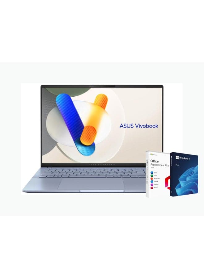 VivoBook S16 OLED Laptop, Intel Ultra 9 285H, 32GB LPDDR5x RAM, 1TB SSD Storage, 16 Inch OLED Display, Intel Arc, Windows 11 Pro, + Life Time Office 2024 English Mist Blue