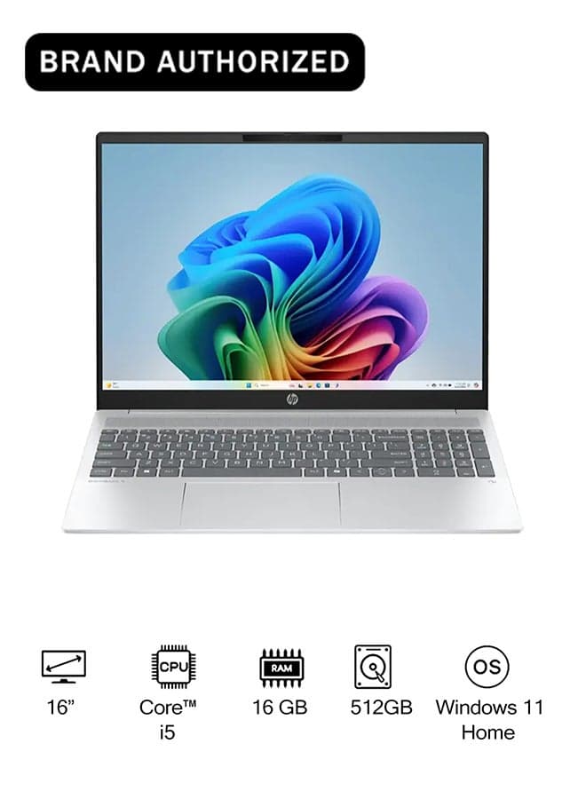 OmniBook 5 Laptop With 16-Inch Display, Core i5-1334U Processor/16GB RAM/512GB SSD/Intel Iris Xe Graphics/Windows 11 Home Glacier Silver