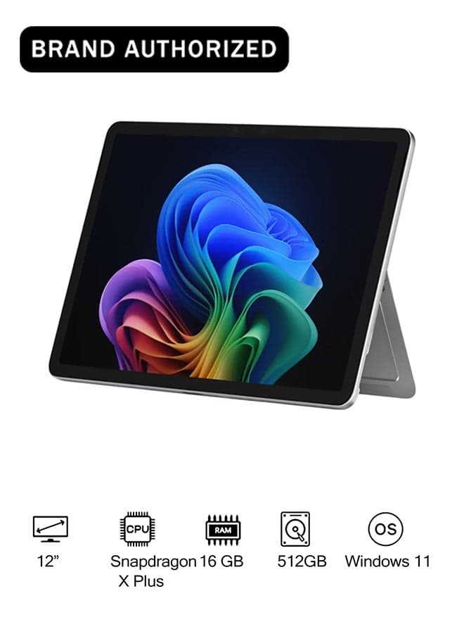 Surface Pro 12" Copilot+PC, 2 in 1, Snapdragon X Plus 8 Core, 16GB RAM, 512 SSD + Keyboard Platinum