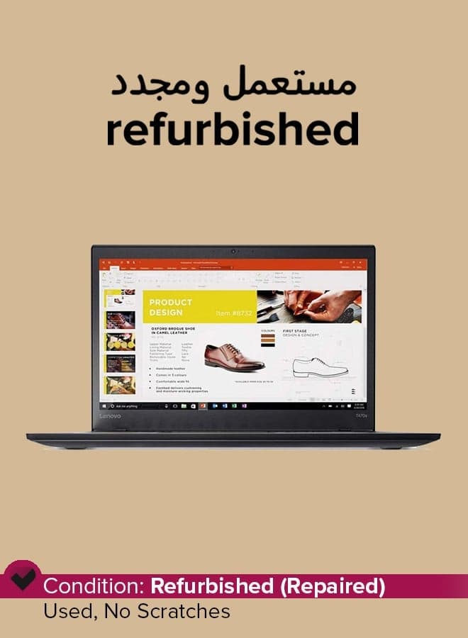 Refurbished - ThinkPad T470s Laptop With 14-Inch Full HD Display,Intel Core i5 Processor/7th Gen/8GB RAM/256GB SSD/Intel HD Graphics/Windows 10 Pro English Black