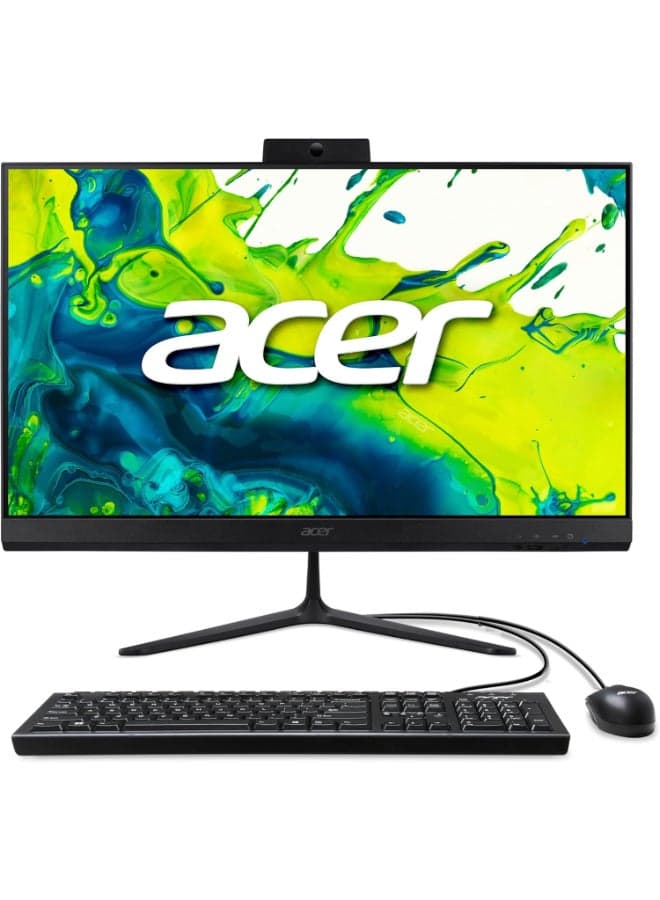 Aspire C24 AIO Desktop | 23.8" Full HD IPS 120Hz Display | Intel Core i3-1305U | Intel UHD Graphics | 8GB DDR4 | 512GB PCIe SSD | Wi-Fi 6 | USB Keyboard & Mouse English Black