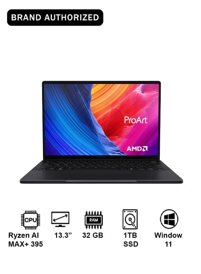 PROART PX13 Laptop With 13.3-Inch Display, AI MAX+ 395 Processor/32GB RAM/1TB SSD/AMD UMA/Windows 11 Home/ English Nano Black