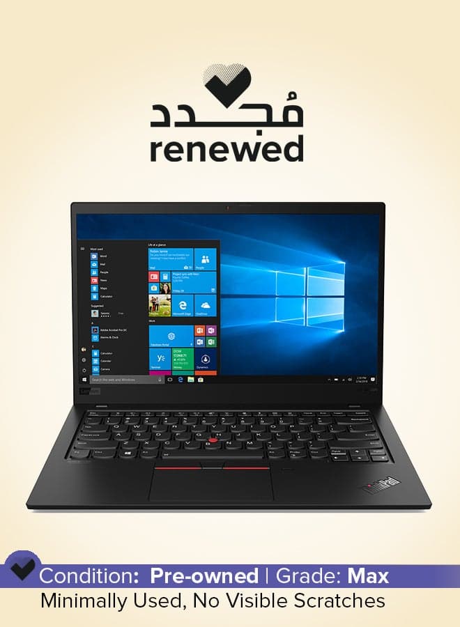 Renewed - ThinkPad X1 Carbon Gen 7 Laptop With 14-Inch Touch Full HD Display,Intel Core i7-8365U/Quad Core/8th Gen/8GB RAM/256GB SSD/Intel HD 630 Graphics/Windows 10 Pro English Deep Black English Deep Black
