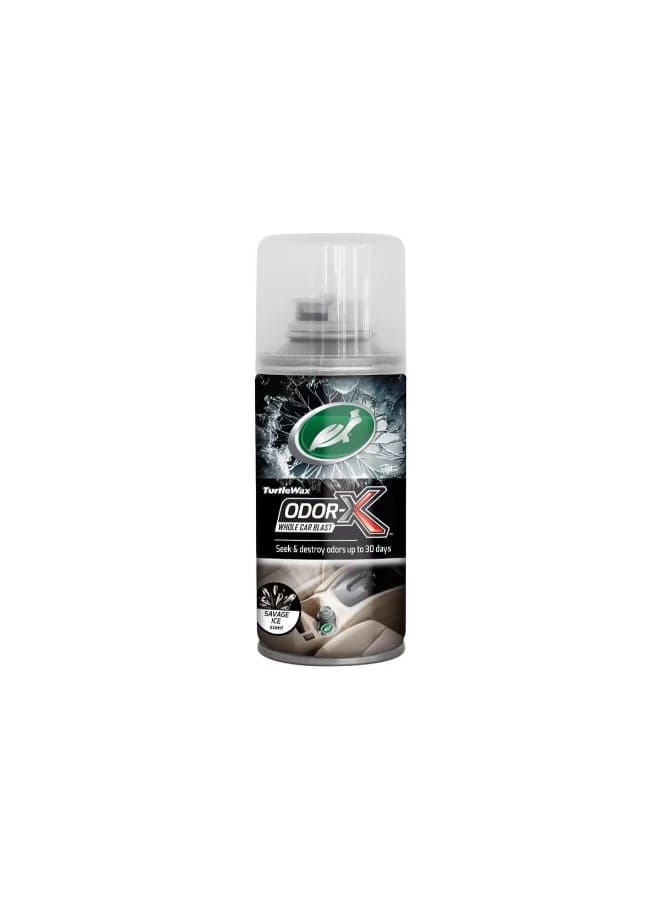 Odor-X Whole Car Blast Odor Eliminator Savage Ice 100ml – Instant Car Air Freshener, Eliminates Smoke, Food & Pet Odors, Long-Lasting Fresh Scent