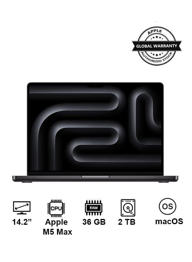 New 2026 MacBook Pro MGDU4 | 14.2 Inch Display | Apple M5 Max Chip | 18-Core CPU 32-Core GPU | 36GB RAM | 2TB SSD | macOS | English Keyboard | Space Black