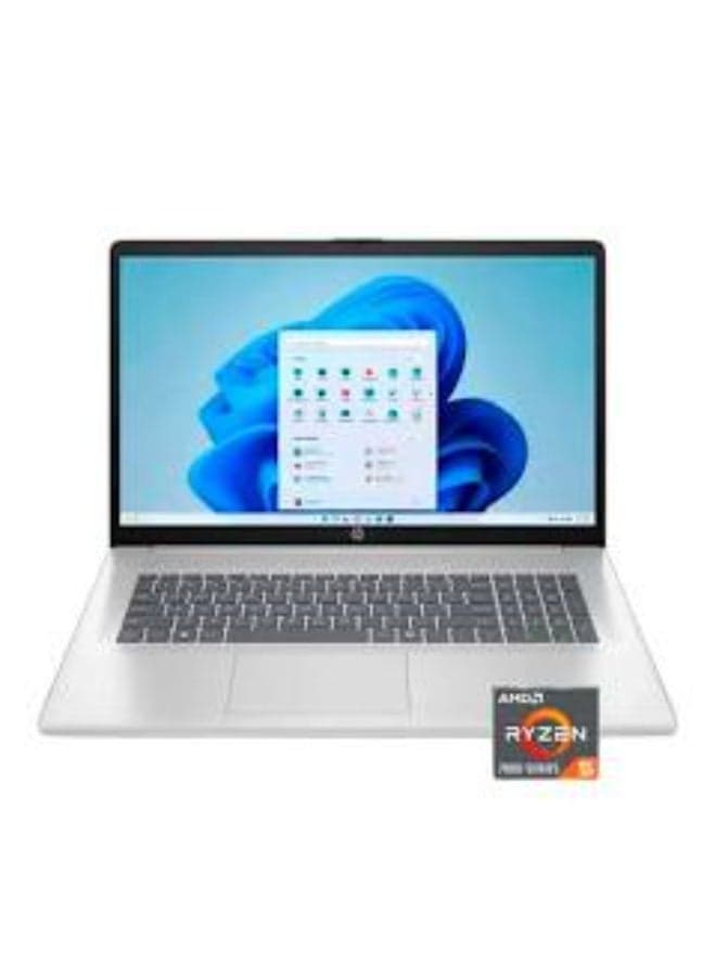 17-cp2025dx Laptop With 17.3-Inch FHD Display, AMD Ryzen 5 7520U Processor/8GB RAM/512GB SSD/Windows 11 Home English Natural Silver