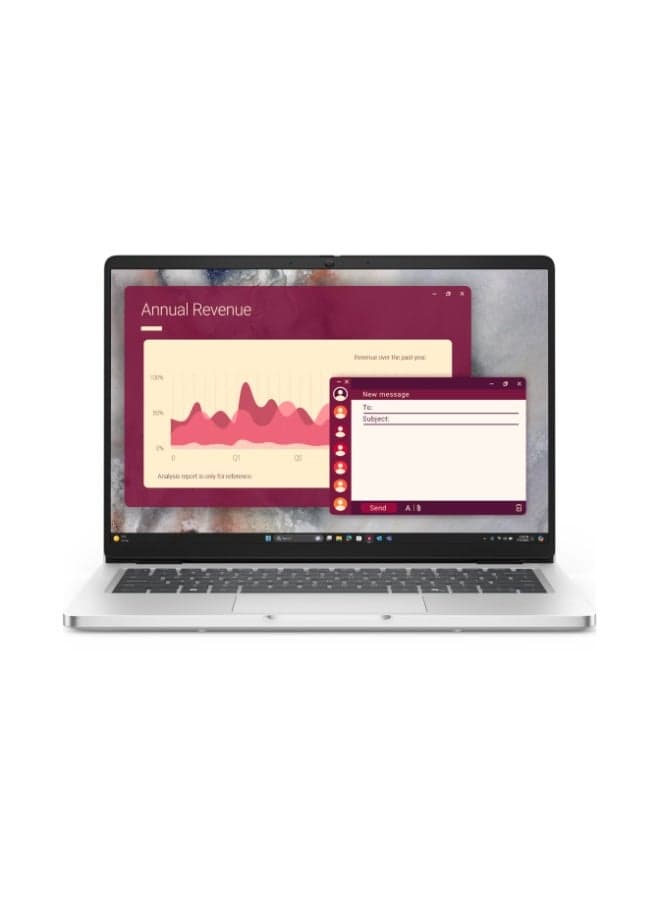 Pro 14 PC14250 Laptop, Intel Core Ultra 5 235U vPro, 8GB DDR5 RAM, 512GB SSD, 14 inch FHD plus Display, IR Camera, Fingerprint, Backlit Arabic Keyboard, Ubuntu, WiFi & Bluetooth, 1 Year Pro Support English/Arabic Silver