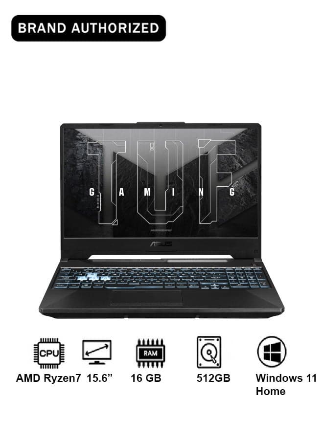 TF A15 Gaming Laptop With 15.6-Inch Display, AMD Ryzen 7 Processor/16GB RAM/512GB SSD/Nvidia Geforce RTX 3050 Graphics/Windows 11 Home/ Graphite Black