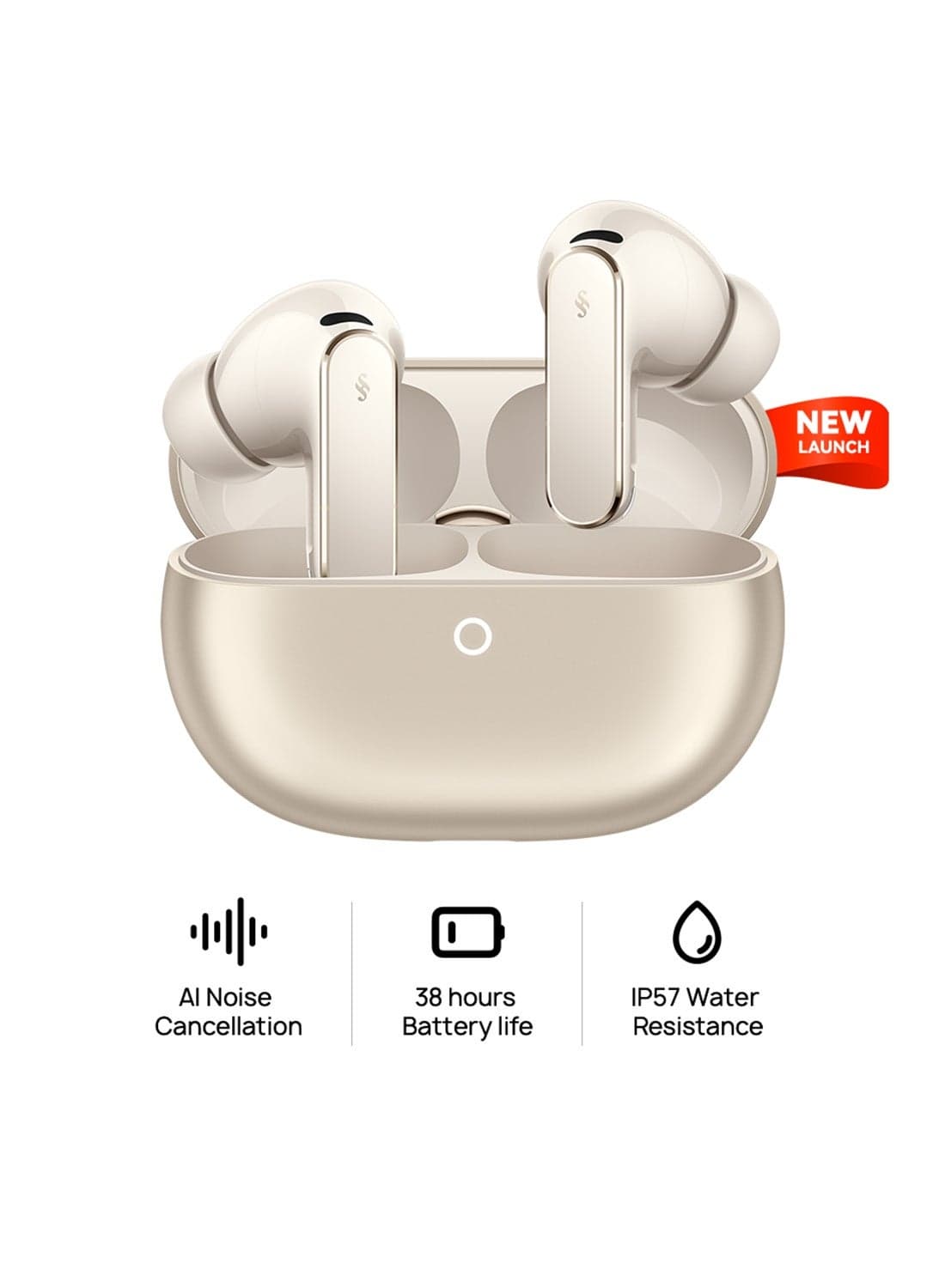 HUAWEI FreeBuds Pro 5 Wireless Earbuds, Dual-Engine AI Noise Cancellation for Business & Office, Secure Fit with Immersive Sound, Stable Calls, IP57 Waterproof for Sports, 38H Long Battery Life, Sand Sand