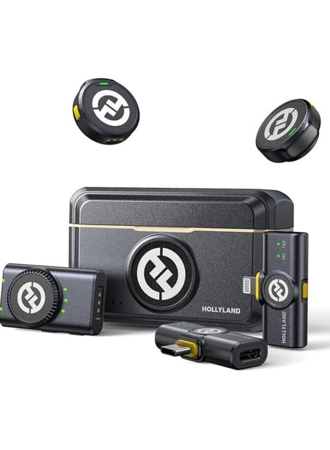 Hollyland LARK M2 Wireless Microphone for iPhone, Android and Camera, 48KHz 24Bit Hi-Fi Audio, 1000ft LOS Range, Noise Cancellation, 40H Duration for Vlogging Lark M2 Black