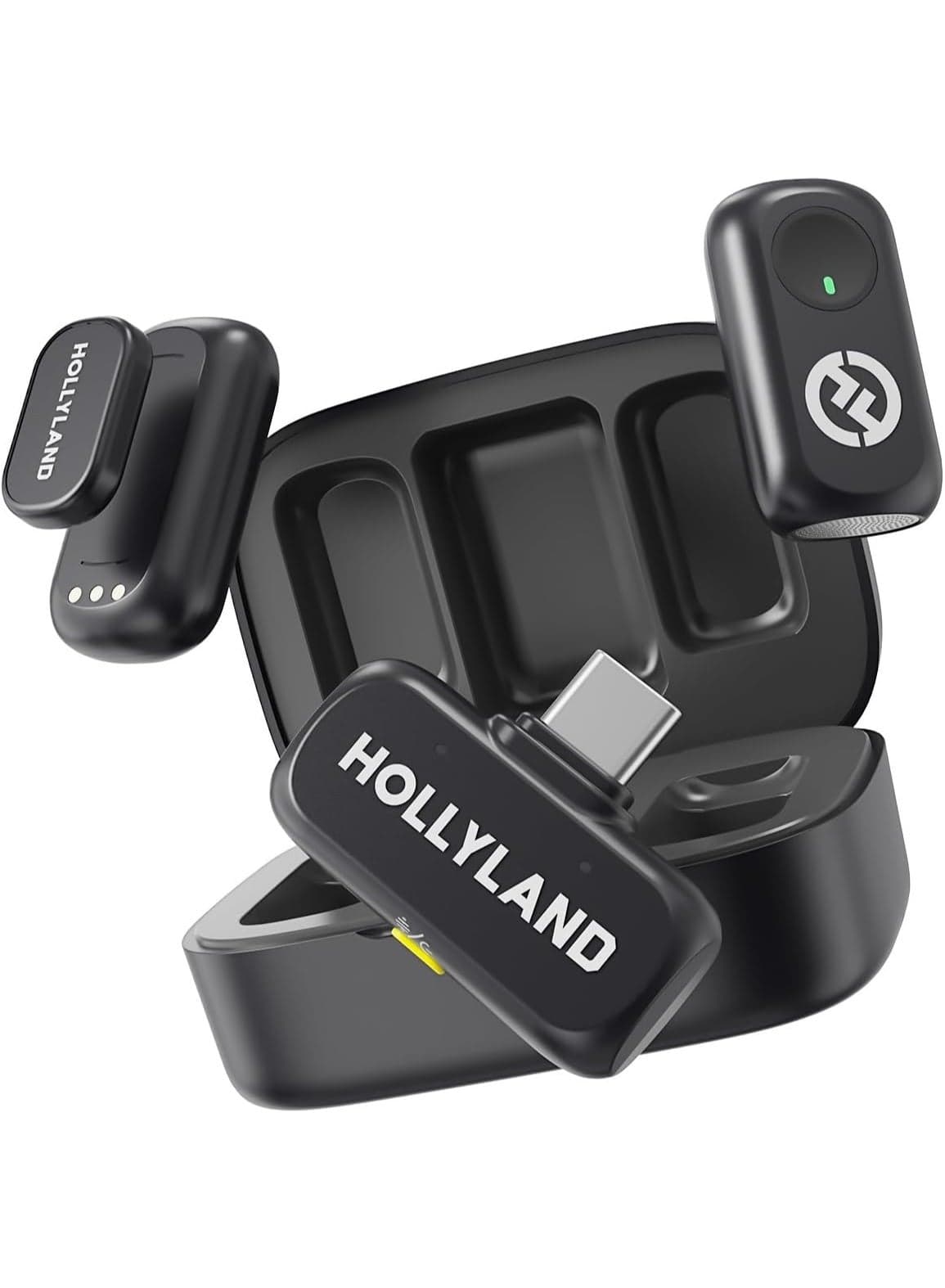Hollyland LARK A1 DUO Type C Wireless Microphone for iPhone 15 iPhone 16 Android USB C Smartphones Dual Lavalier Mic with Noise Cancellation Magnetic Mini Mic for Vlogging Podcast YouTube TikTok Lark A1 Duo ( USB C) DUO Type-C Version