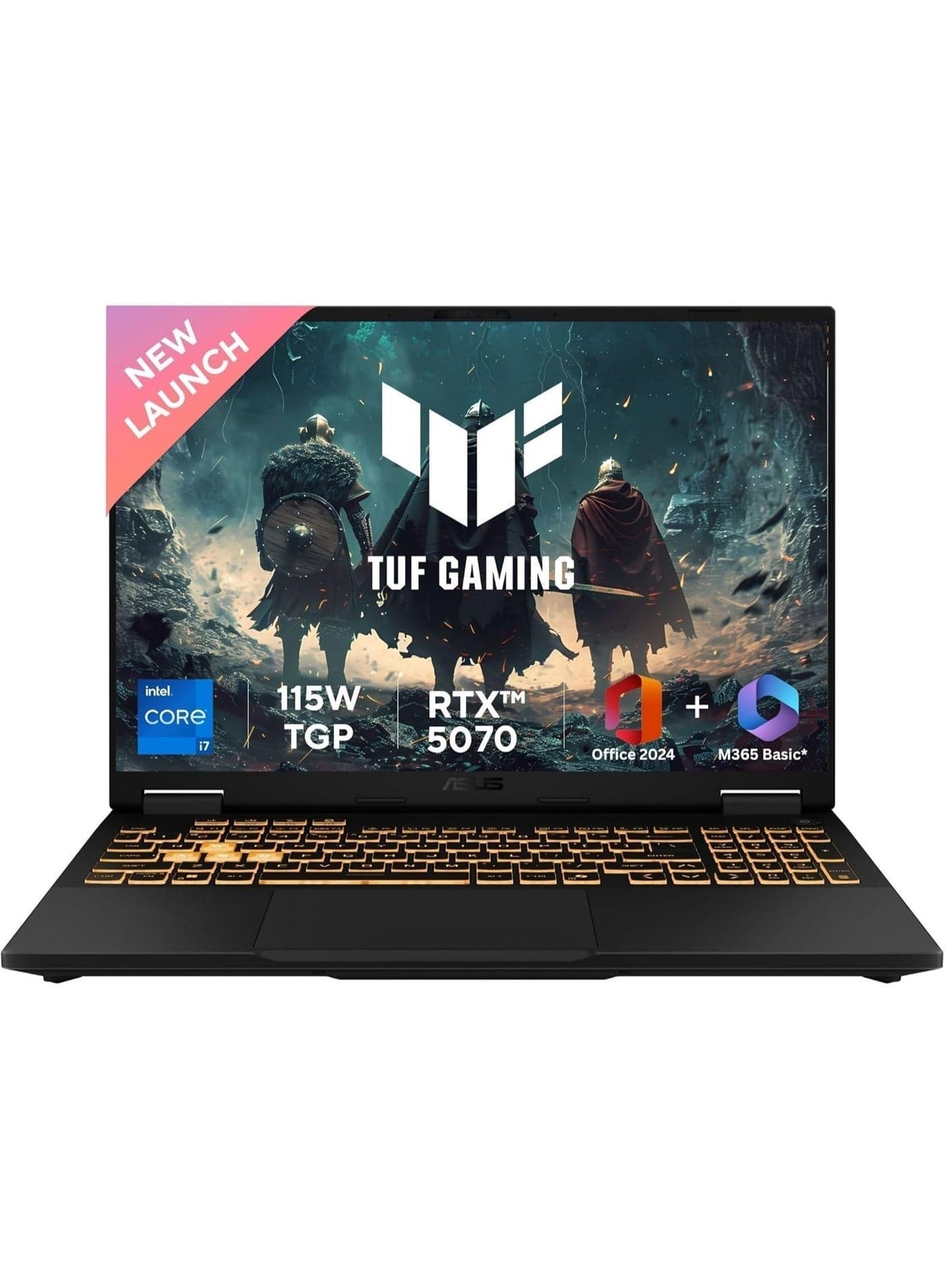 TUF Gaming F16 Laptop, NVIDIA RTX 5070 GDDR7, Intel 14th Core i7-14650HX, 16" FHD+ 165Hz Anti-Glare Display, RGB Backlit Keyboard, 16 GB DDR5, 1 TB SSD Gen 4, Windows 11 Pro (FX608JPR - WH74) English Jasper