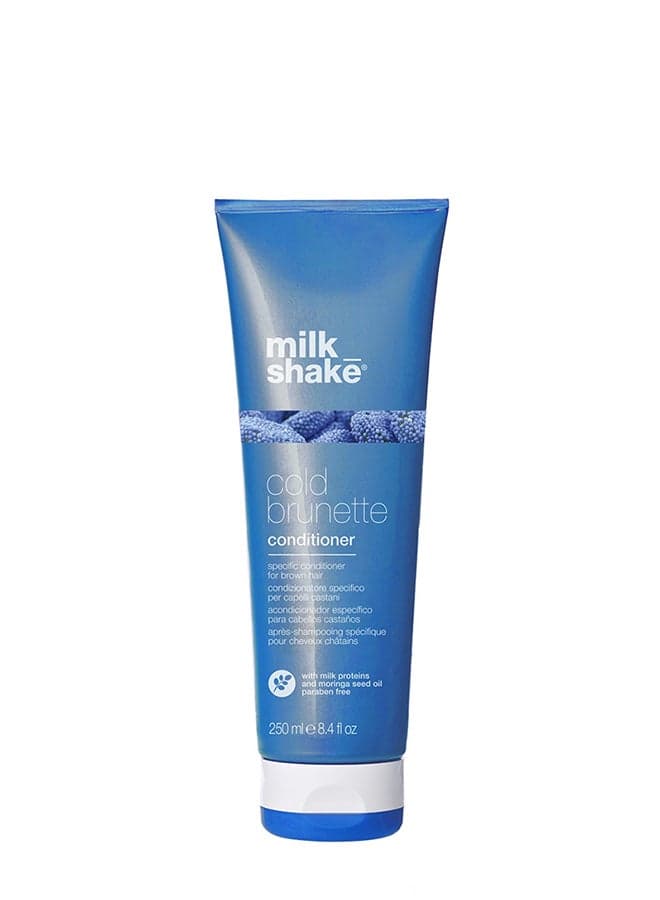 Cold Brunette Conditioner – Blue Pigment Anti-Brass Conditioner for Brown, Light Brown & Dark Blonde Hair – Paraben Free with Moringa Oil, Milk Proteins & Integrity 41 for Softness, Shine & Color Protection, 250ml