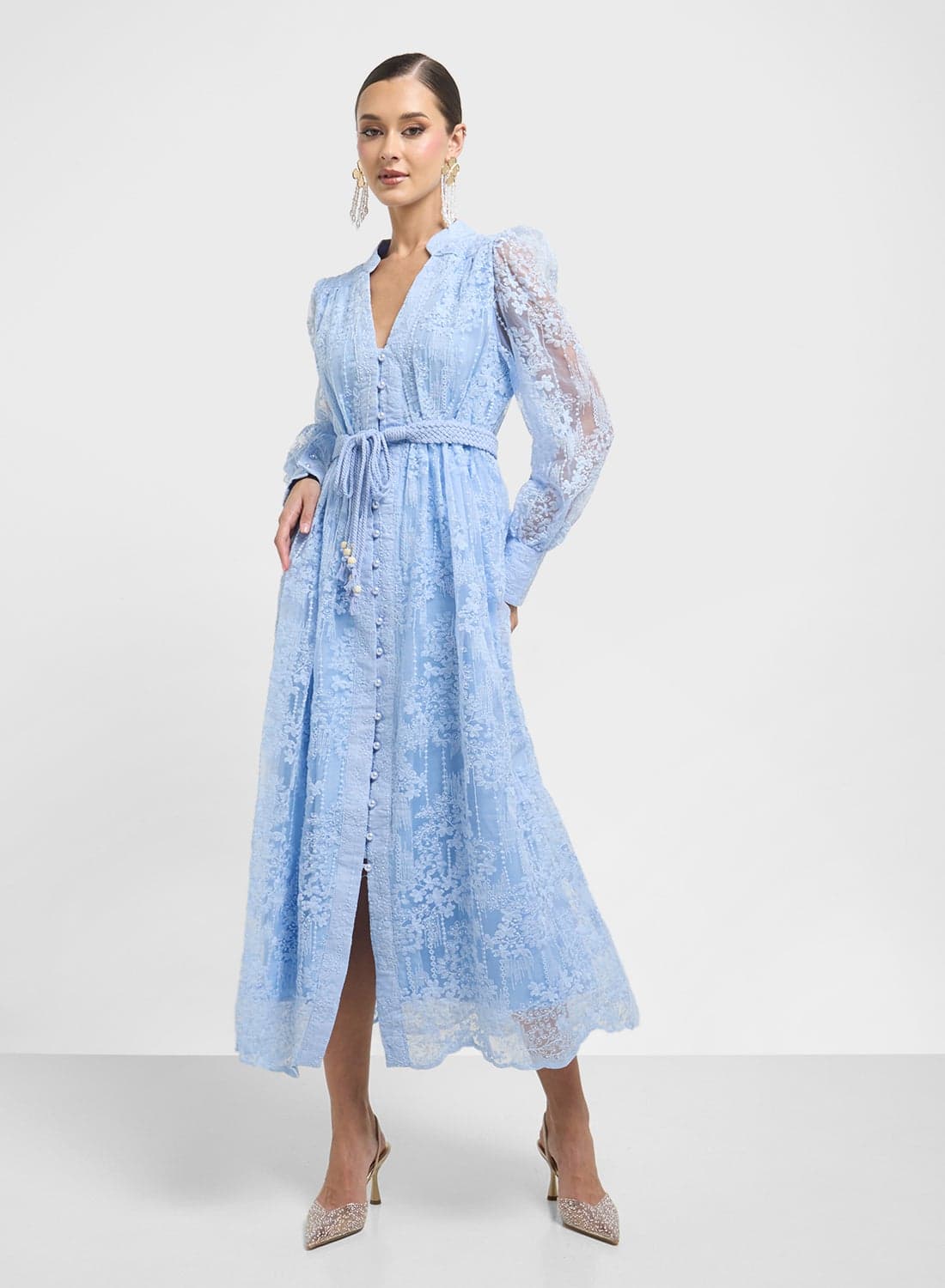 Lace Belted Dress