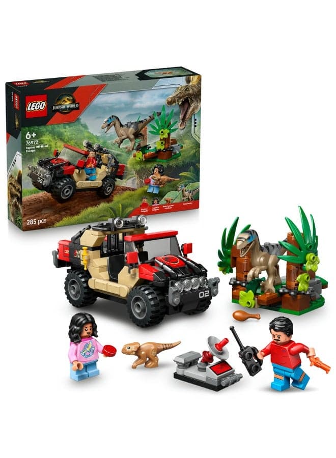 Jurassic World Raptor Off-Road Escape Dino Toy 76972 (Age 6+, 285 Pieces)
