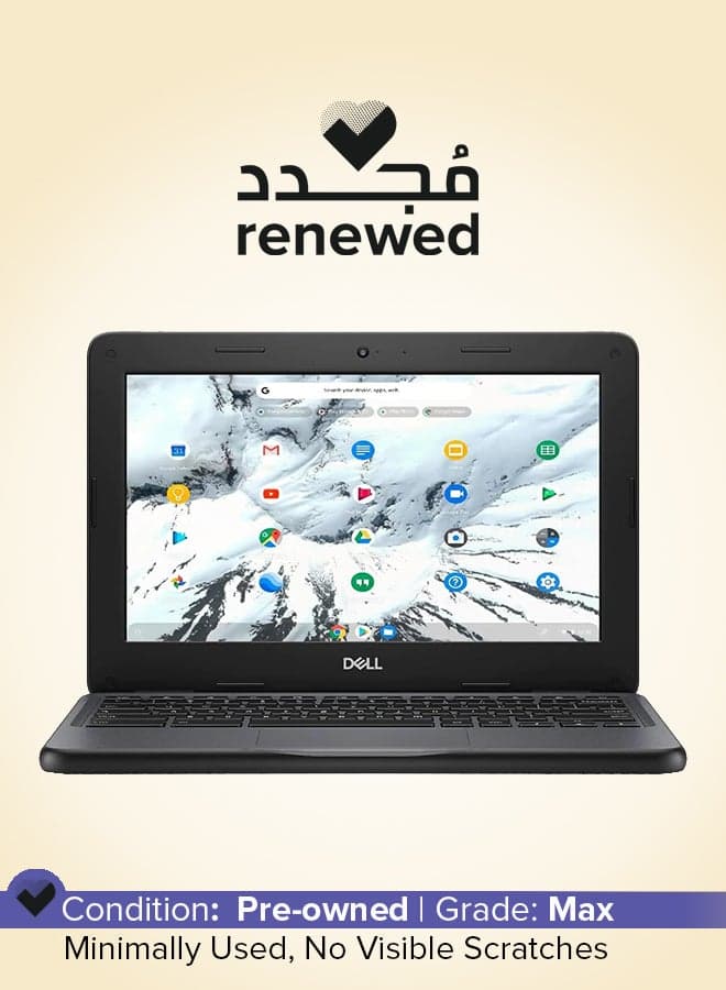 Renewed - Chromebook 3100 With 11.6 Inch Display,Celeron N4000/Dual Core/4GB RAM/16GB SSD/Intel HD Graphics/Chrome OS English Black