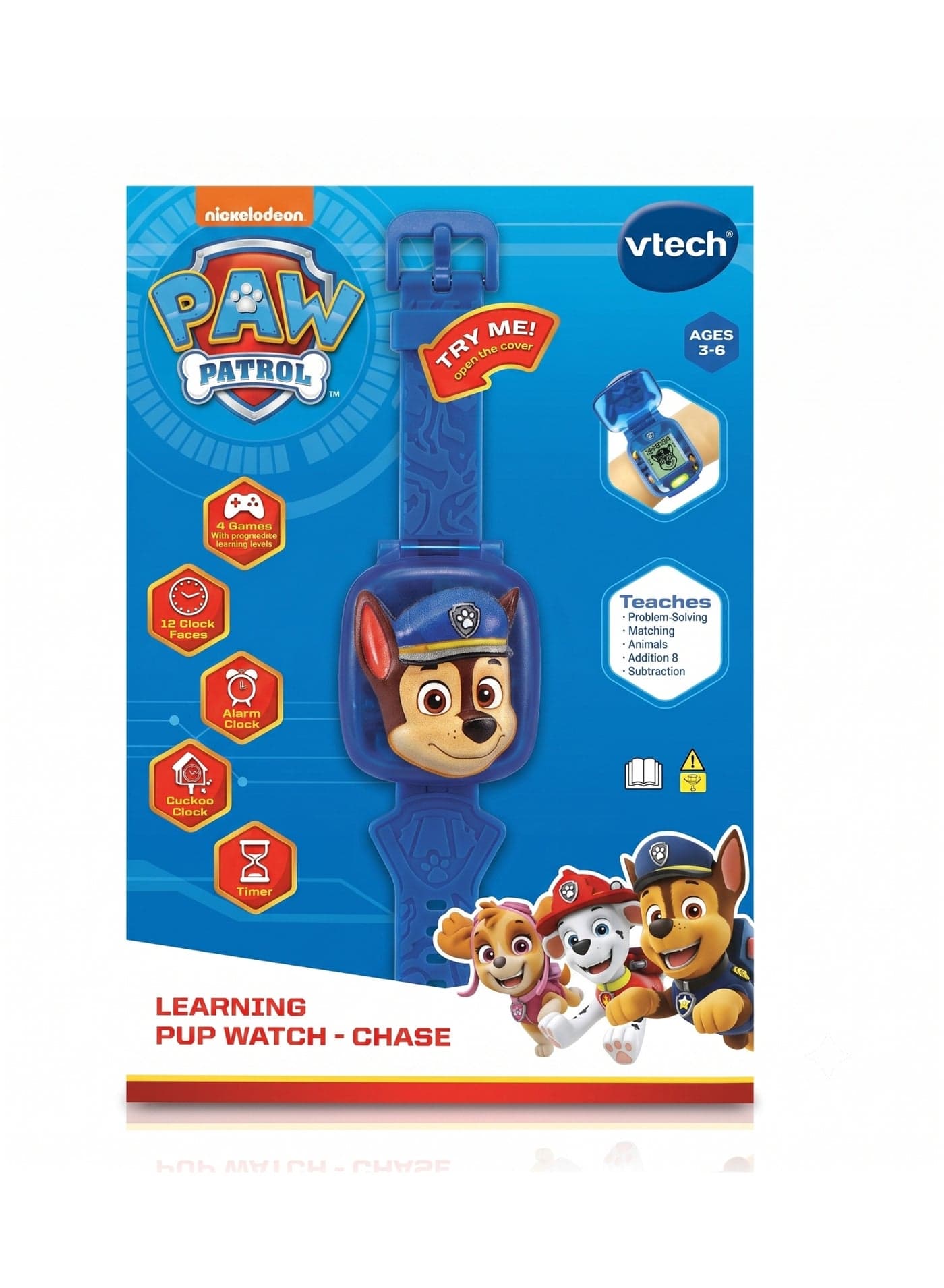 Paw Patrol Learning Watches, Chase, Fun Interactive Toy With Digital Watch Functions, Educational Toy