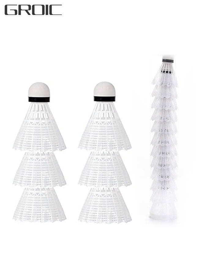 12 Pcs Plastic Badminton Shuttlecocks with Great Stability and Durability Badminton Birdie Balls Indoor Outdoor Sport Training Badminton Ball