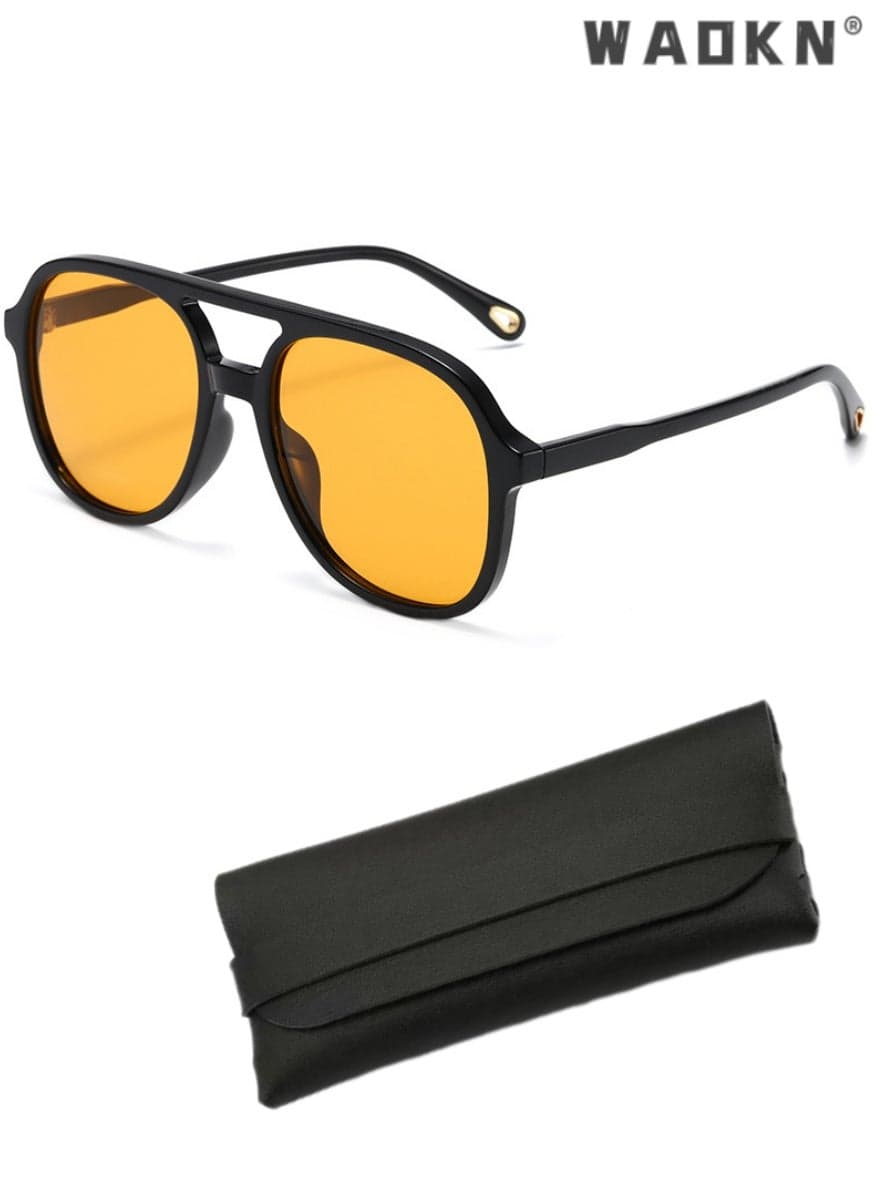 Retro Aviator Sunglasses Men Women Fashion Polarized Men's Sunglasses Square Sun Glasses for Eye UV Protection Shades,70s Vintage Double Bridge Sun Glasses, Vintage Sunglasses Aviators