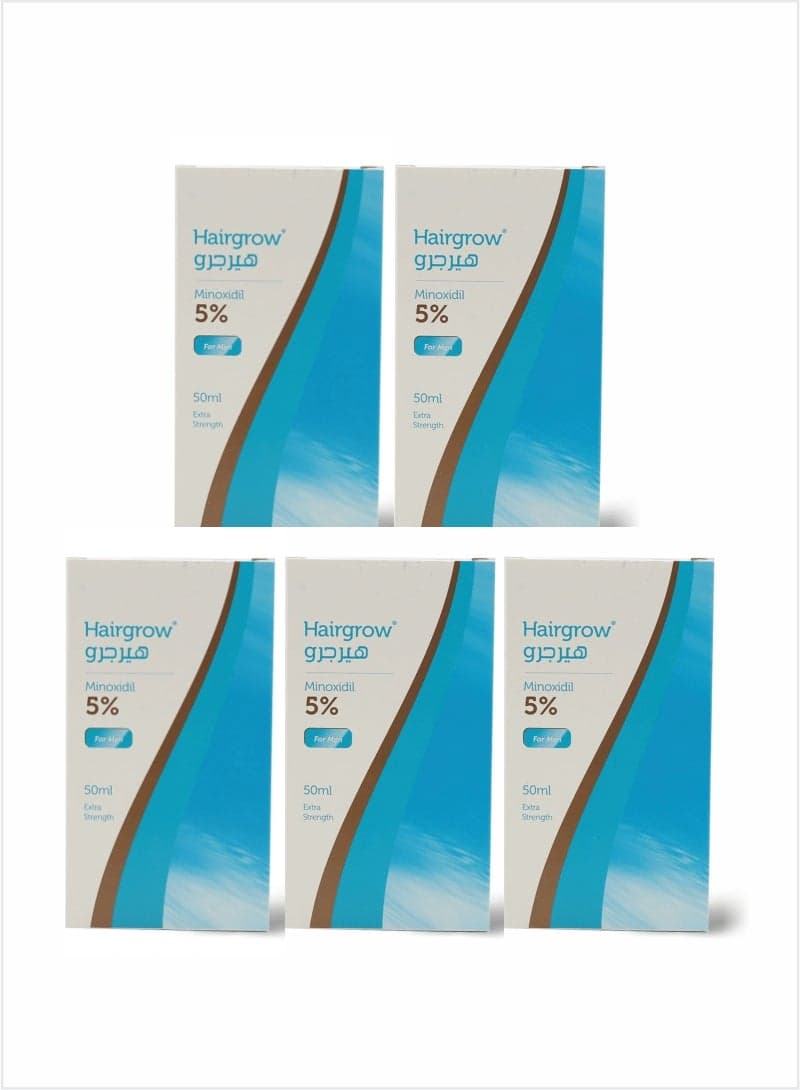 Hairgrow 5% Topical Minoxidil 50 ML Stop Hair Loss, Regrow Hair (Pack of 5)