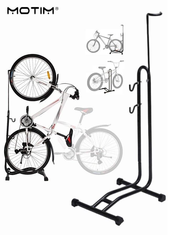 3 in 1 Bicycle Ground Stand, Freestanding Upright Bike Parking Rack, Detachable Bike Floor Stand, Maintenance Rack for Ground Support of All Bike Mountain And Road Bikes