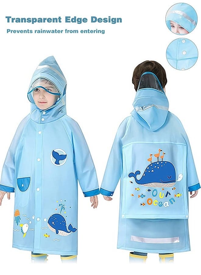 Kids Raincoat Toddler Rain Poncho Girls Boys Rain Coat Hooded Waterproof Rain Jacket Children Rain Suit 2-8 Years