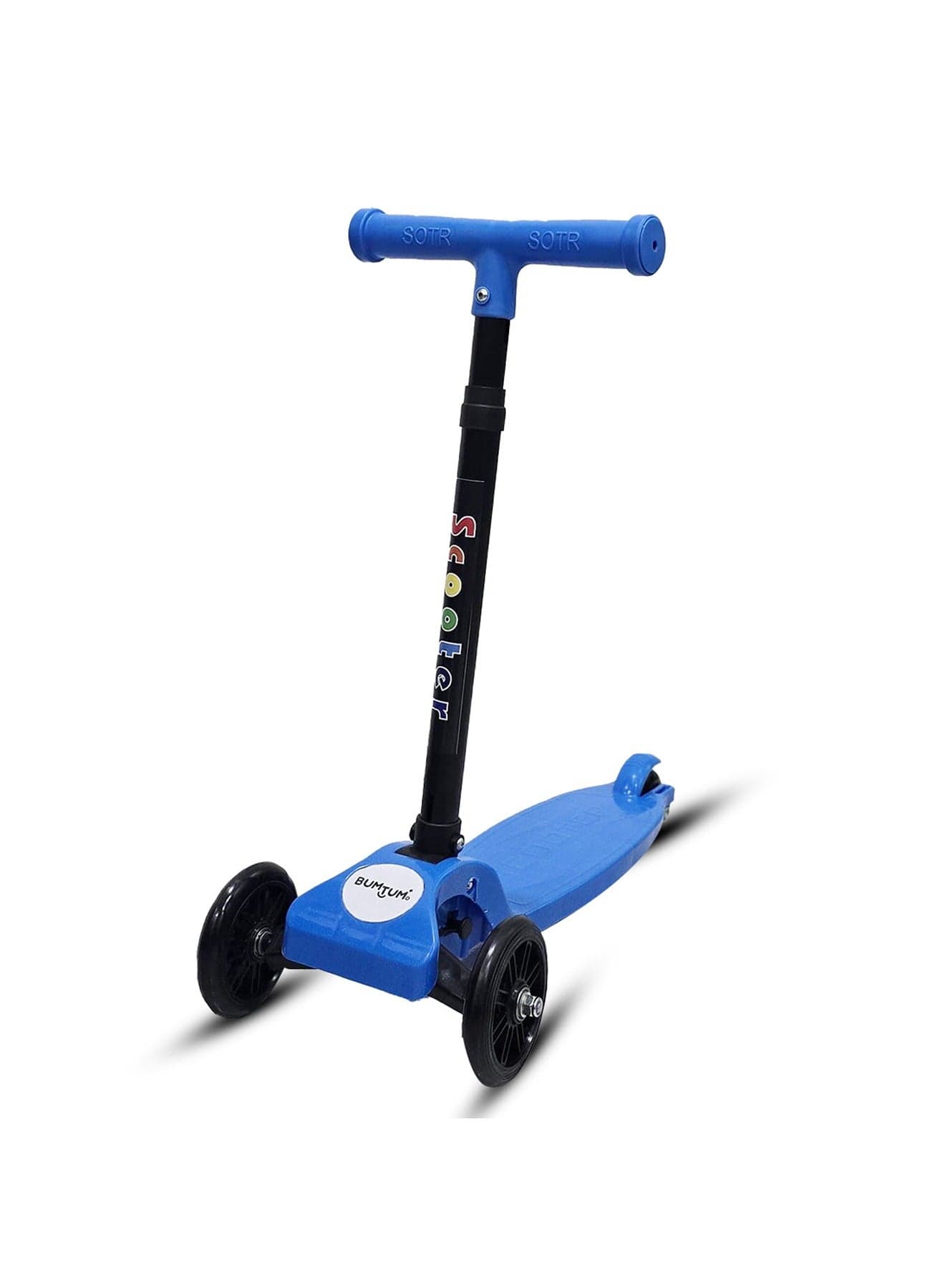 Bumtum | Smart Kick Scooter for Kids 30 inch | 3 Adjustable Height Scooter, Foldable & Attractive PVC Wheels with Rare Brakes for Boys & Girls | Blue | Age 5 Years