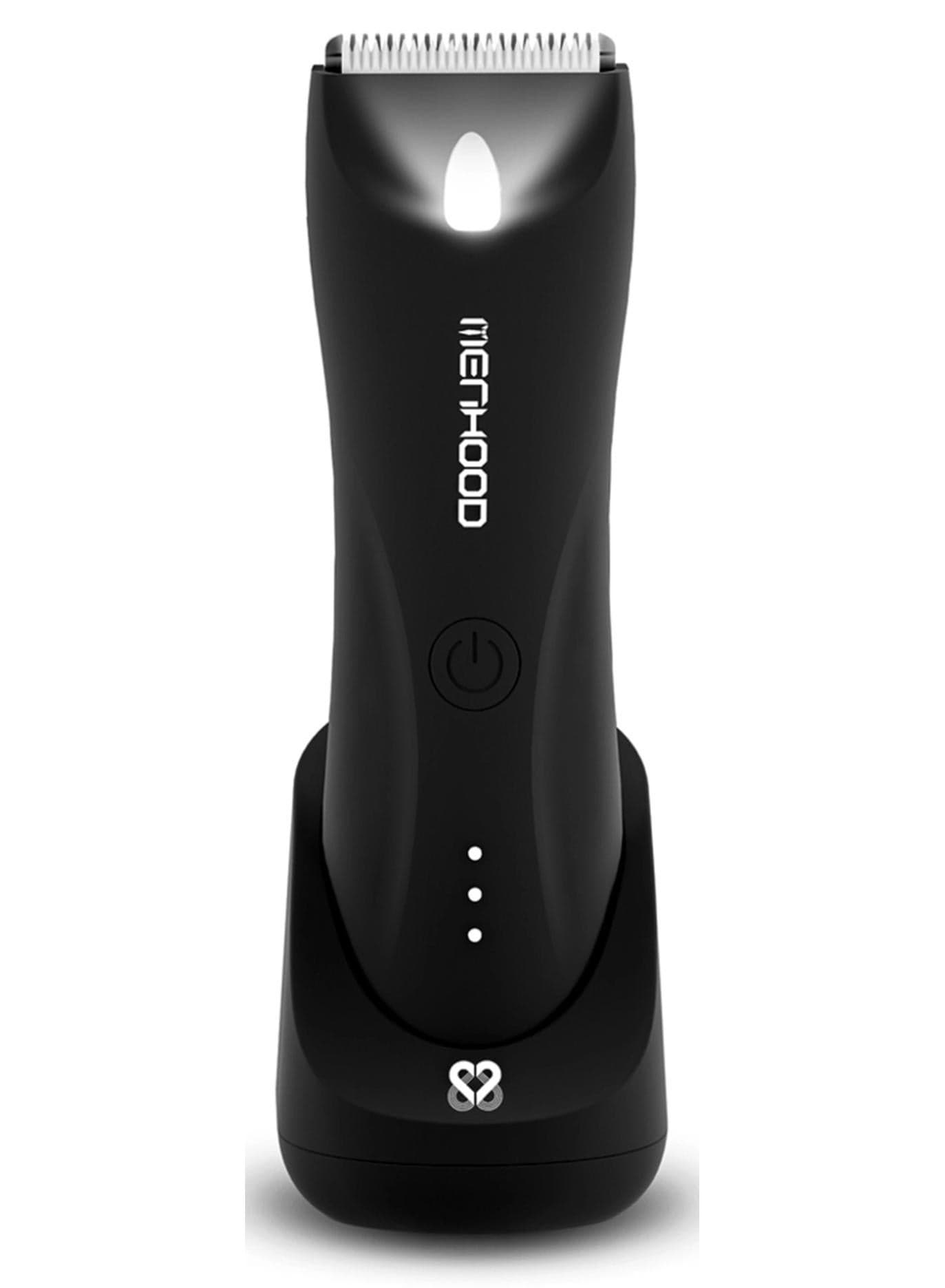 Menhood Best Ball Trimmer & Body Grooming Trimmer 1.0 Pro for Men | Male Body Hair Trimmer | IPX7 Waterproof | Wireless Charging with Type-C Support | 150 Min Runtime | 4000K LED Light | Full Body Grooming | Shaver & Razor for Men (Black)