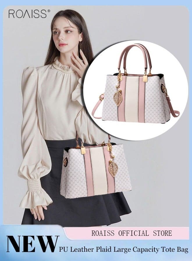 Women Stylish Handbag with Top Handle and Exquisite Pendant, Large Capacity Shoulder Bag with Adjustable Strap and Magnetic Buckle, Elegant Chic Crossbody Bag for Ladies, Ideal for Dating, Shopping and Everyday Use