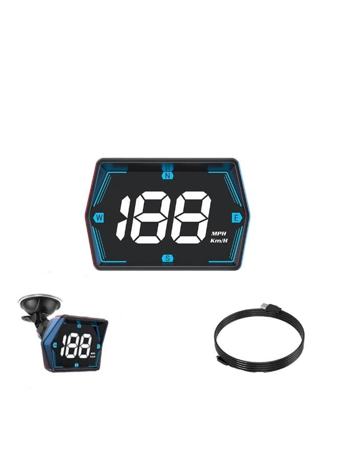 Car HUD Head Up Display, GPS Speedometer with Compass, MPH/KMH Switchable, Overspeed Alarm, Universal for Cars Trucks SUVs 2.09 * 3.04 * 1.1in.