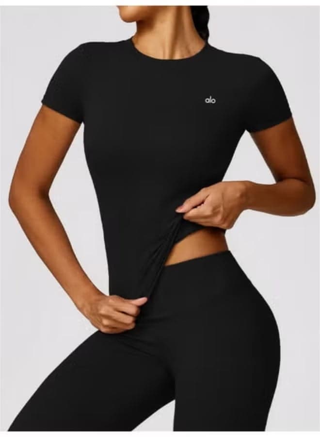 Alo Lady Sports Short Sleeve Quick Drying