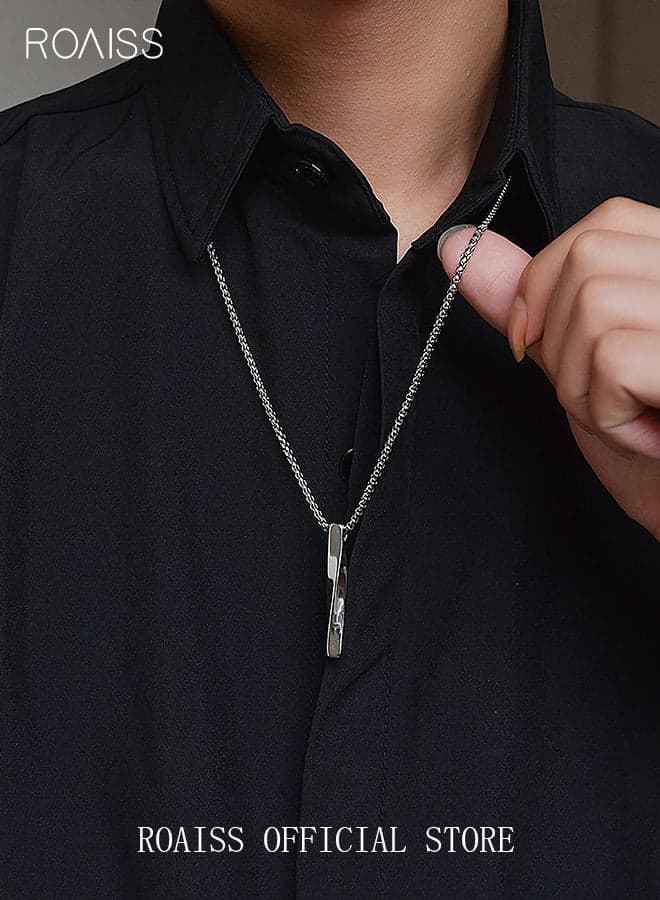 Casual Stylish Spiral Pendant Necklace Cool Sweater Chain for Men Women Silver