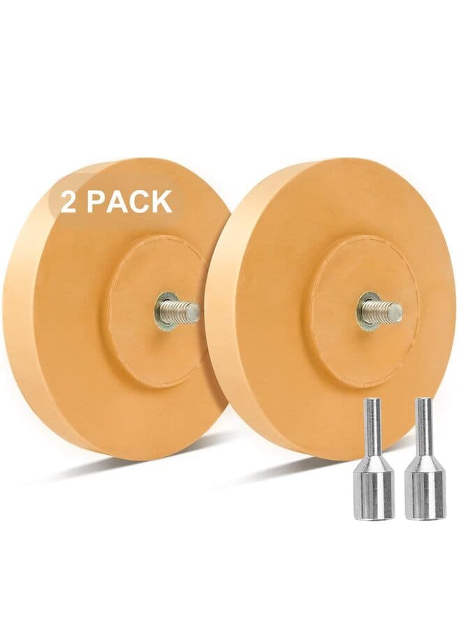 2 Pack Decal Eraser Wheel Adhesive with Adapter 4 Inch Rubber Eraser Wheel for clean Drill Car Decal Vinyl Tape Graphics Pinstripe Sticker (Size : SOLID)