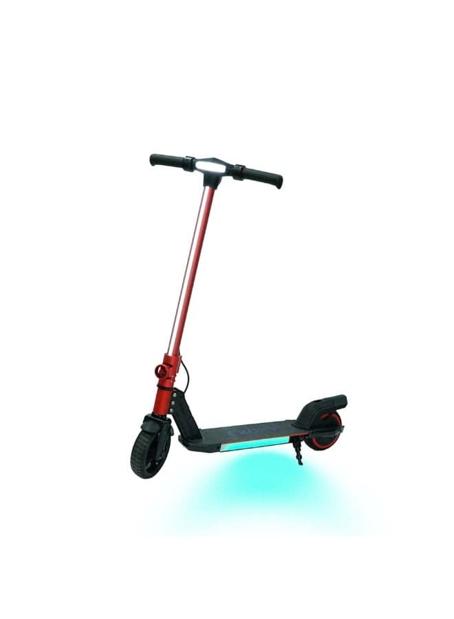 CRONY S31 Kids Electric Scooter – 130W Motor, 21 V / 2.5Ah Battery, Foldable Aluminum Frame + RGB LED Deck Lights-RED