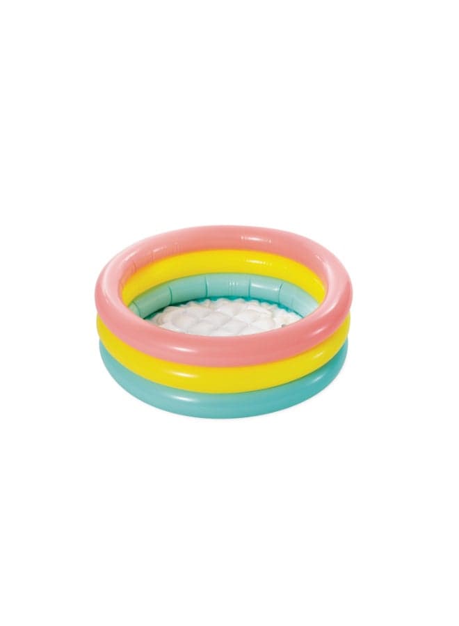 3 Ring Rainbow Portable Inflatable Lightweight Compact Circular Swimming Pool 61x22cm