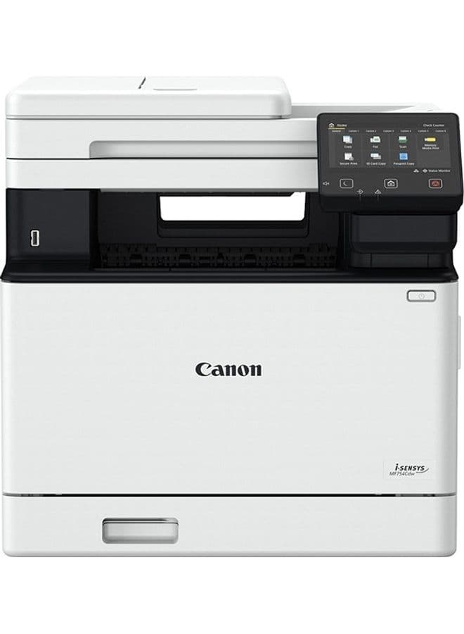 i-SENSYS MF754Cdw All-In-One Colour Laser Printer - Wireless, Wi-Fi, PC Connected & Network - A4 Print, Copy, Scan, Fax - 33ppm, Auto Duplex Print, Auto Scan - Compatible w/Mac, Windows, Linux White