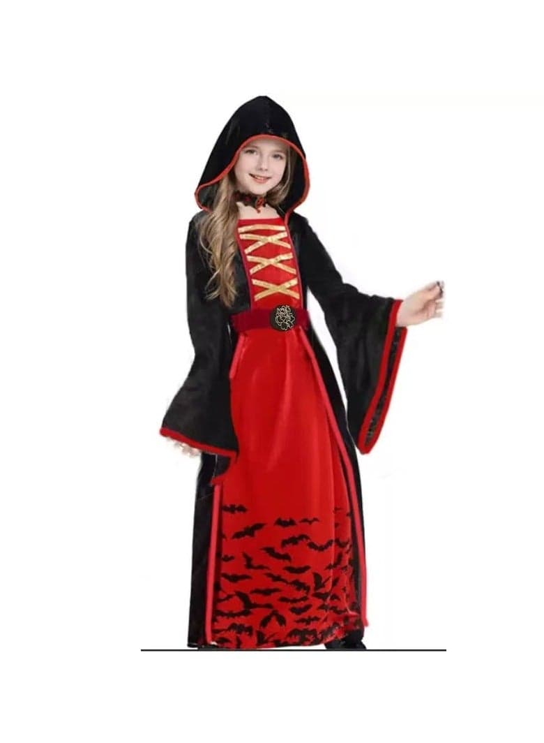Girls Vampire Costume, Girl Vampire Dress, Children's Vampire Costume for Halloween Carnival Theme Party Dracula Cosplay(L)