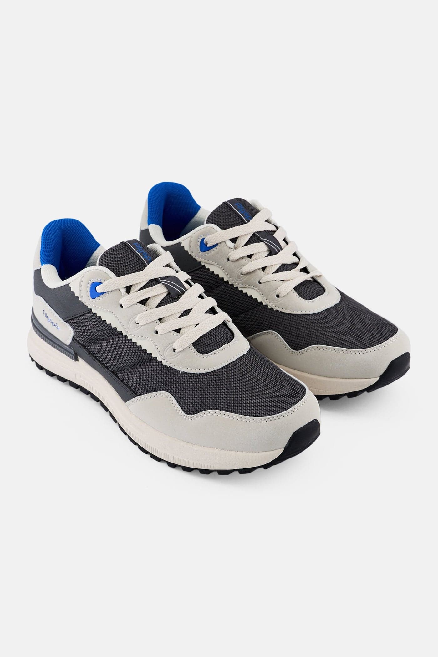 Men Brand Logo Lace Up Shoes, Grey