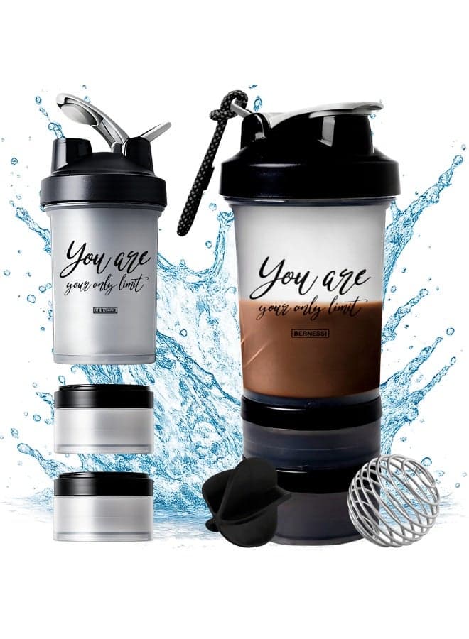 450ml/15oz Protein Shaker Bottle with Leak-Proof for Protein Mixes & Shakes with Stainless Steel Ball, Protein Bottle Blender Cocktail Shaker Cup for Gym Fitness Home Pre Workout Male Female