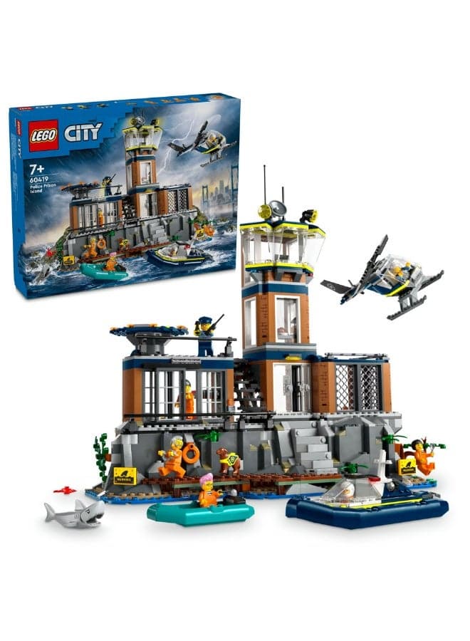 City Police Prison Island with Helicopter Toy 60419 (Age 7+, 980 Pieces)
