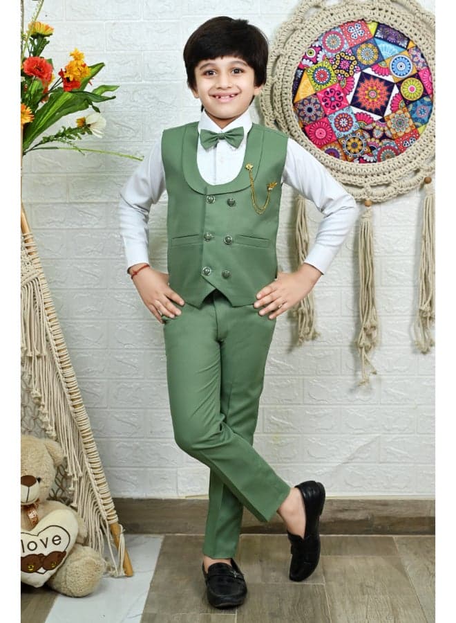 Boys Green 3 Piece Party Suit Set